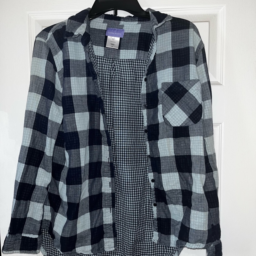 Blue plaid flannel